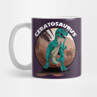 Ceratosaurus With Background Dinosaur Design Mug